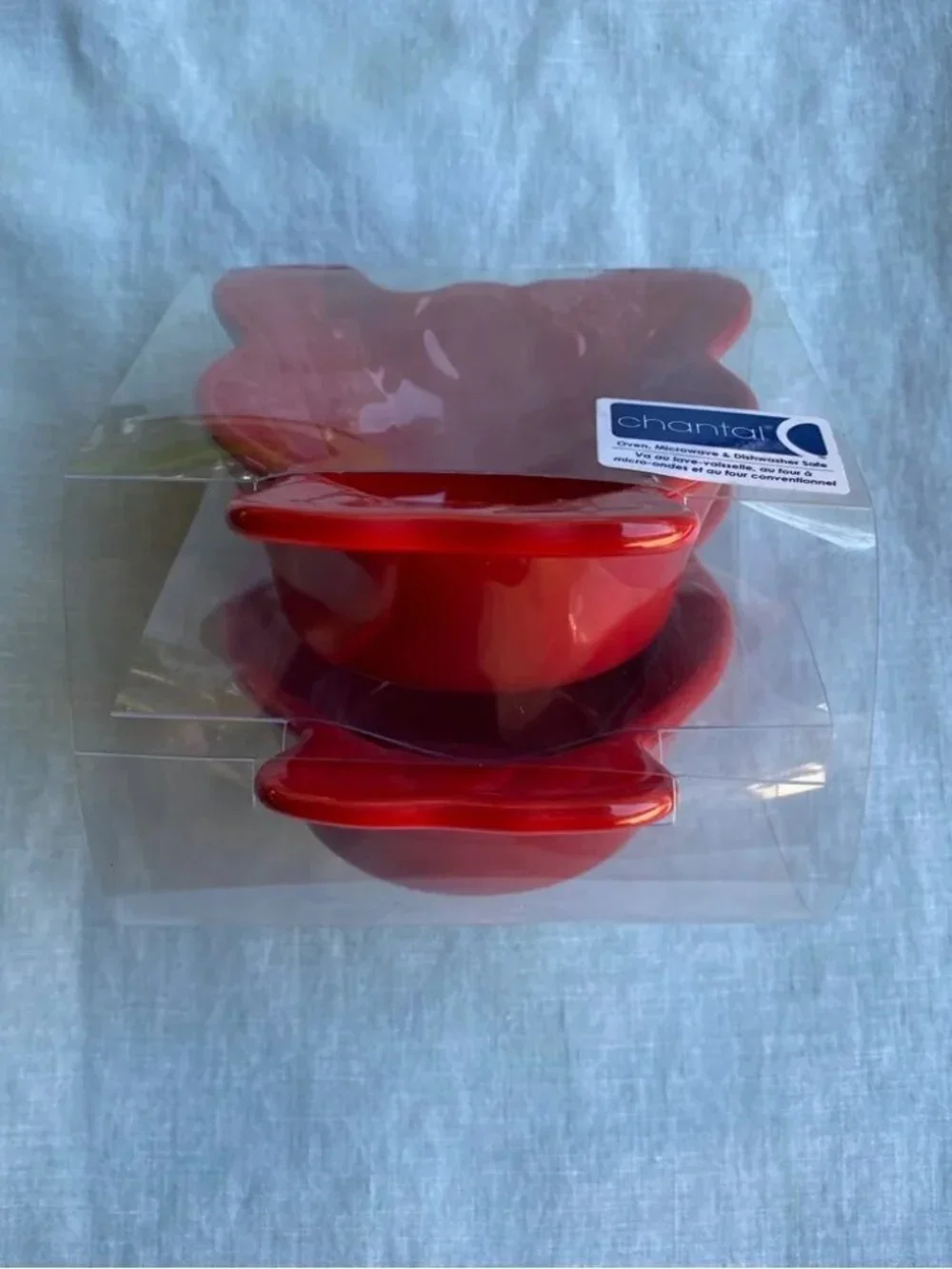 NWT Chantal red lobster shaped ramekin butter dish bowl